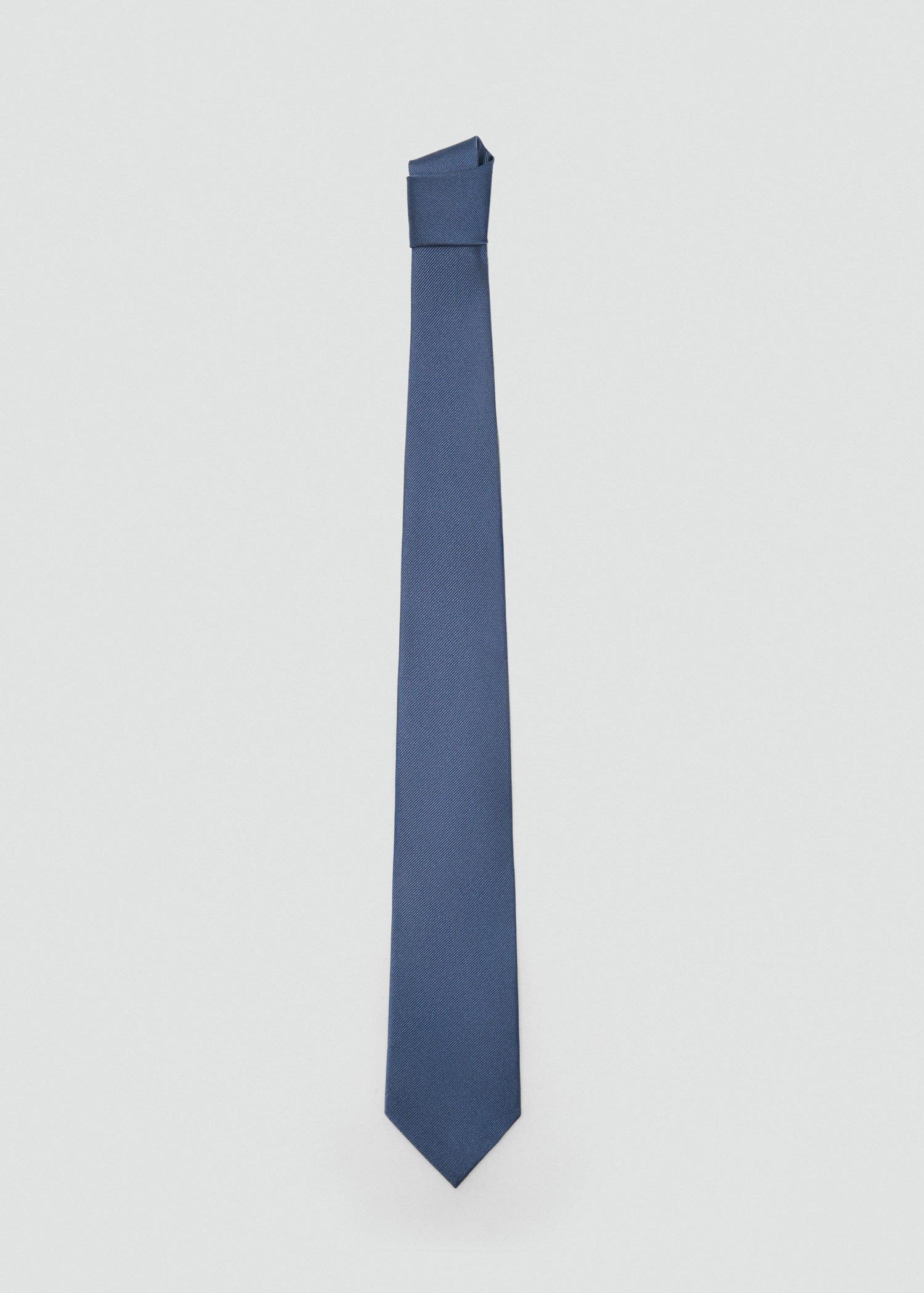 Blue Plain Silk Tie, Light-Pastel Blue, large image number 1