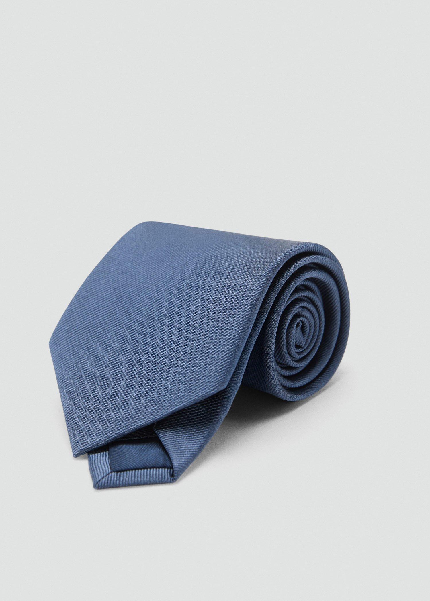 Blue Plain Silk Tie, Light-Pastel Blue, large image number 2