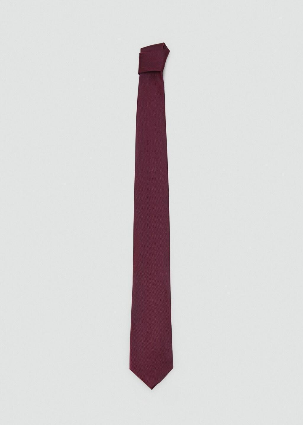 Red Plain Silk Tie, Dark Red, large image number 4