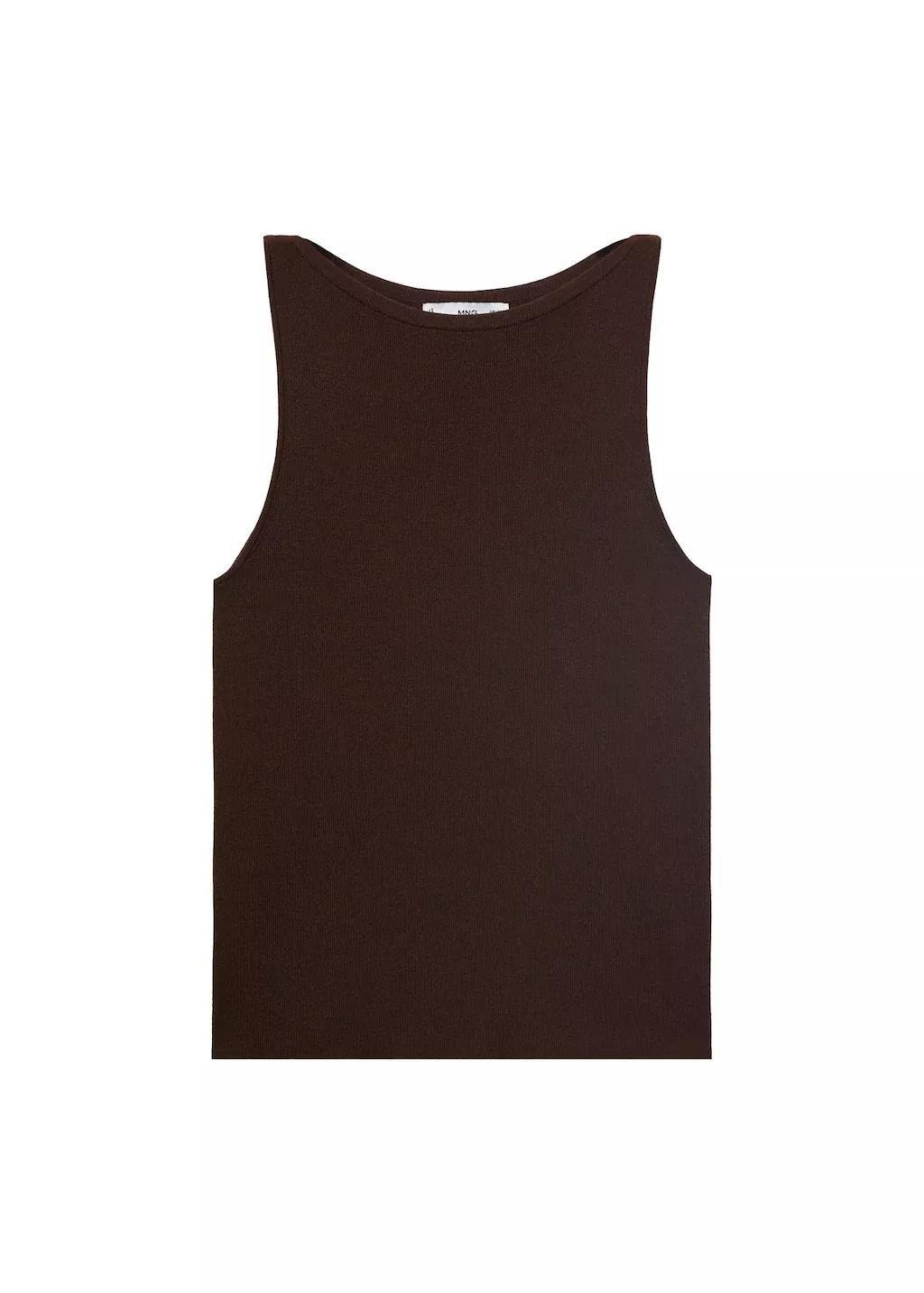 Brown Fine-Knit Top, , large image number 3
