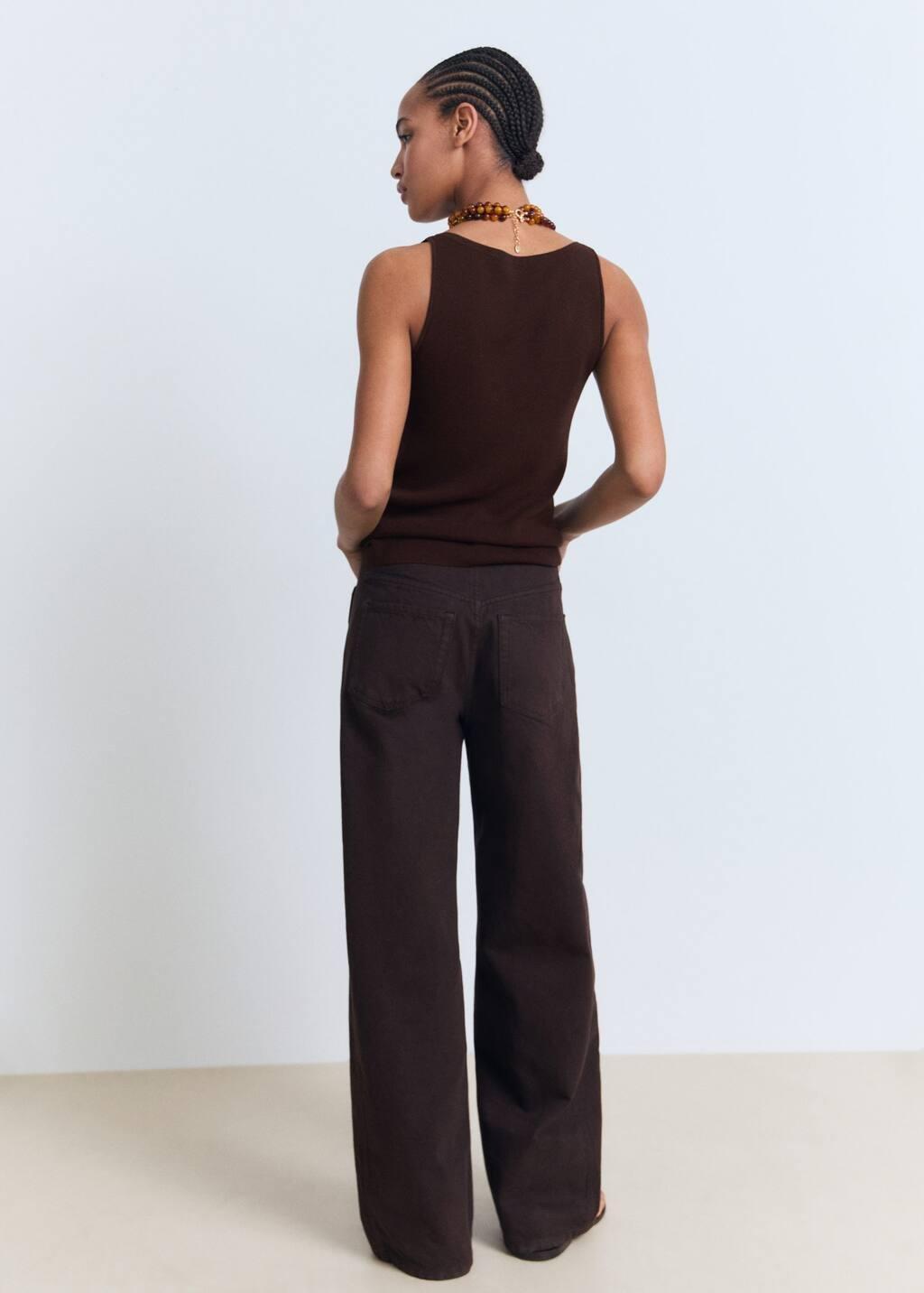 Brown Fine-Knit Top, , large image number 5