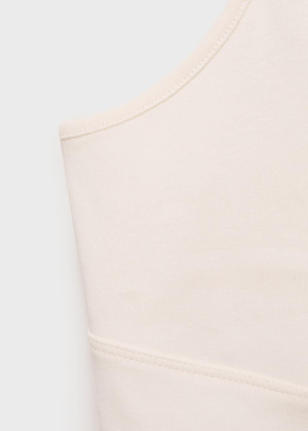 Beige V-Neck Cotton Top, Light Beige, large image number 4