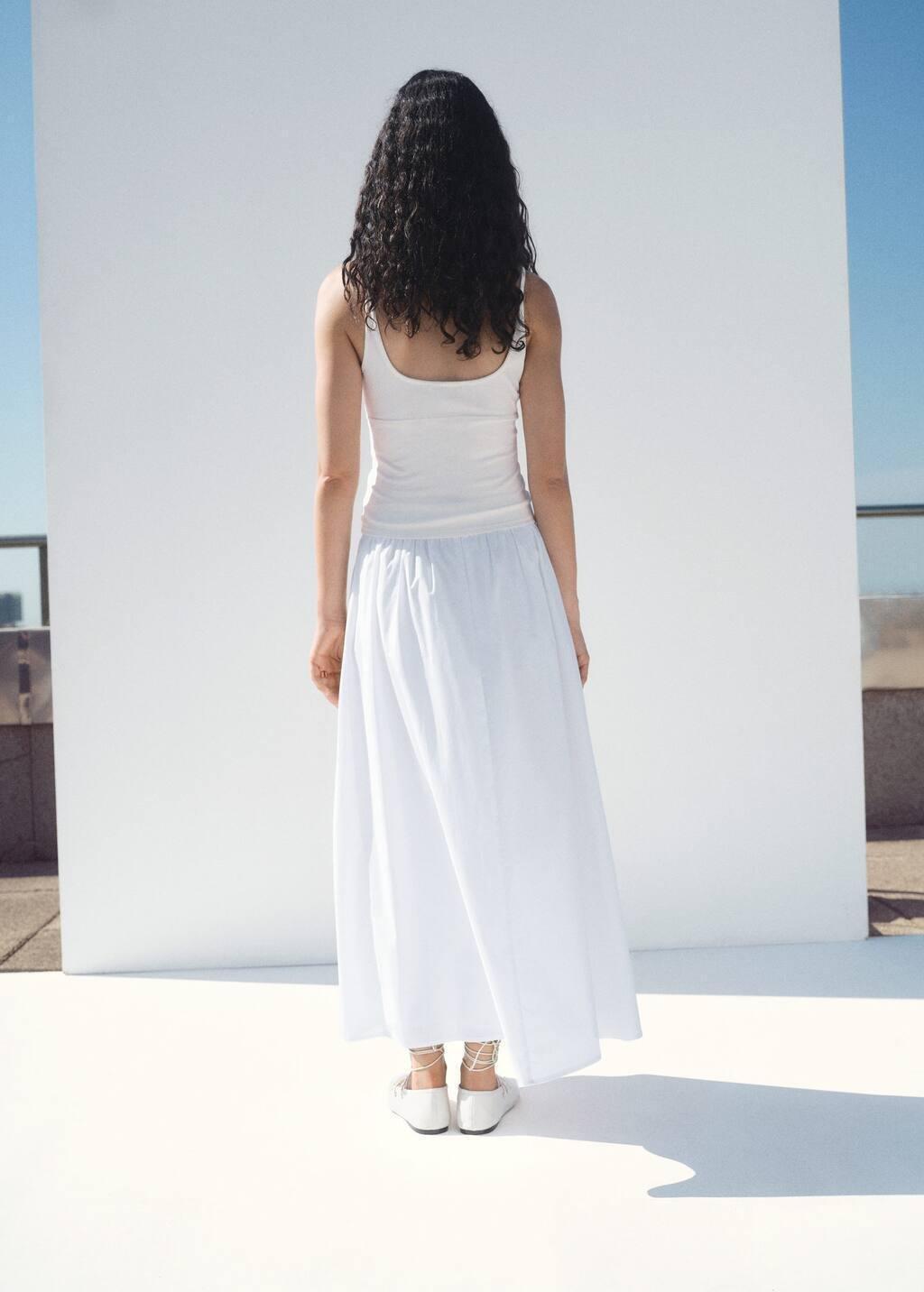 Beige V-Neck Cotton Top, Light Beige, large image number 5