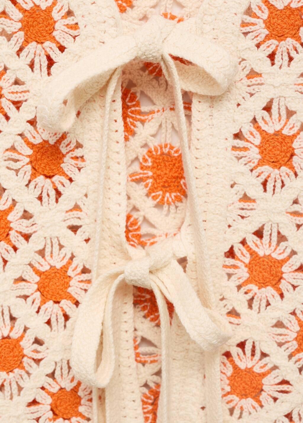 ORANGE Crochet top with ties, , large image number 5
