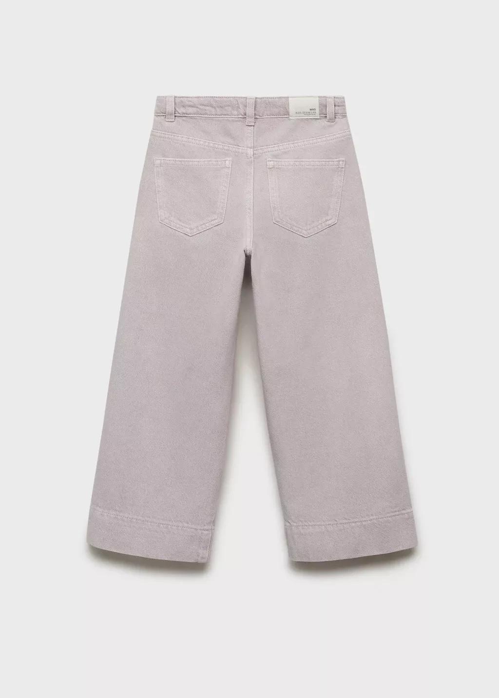 Purple Culotte Jeans With Seam Detail, Kids Girls, , large image number 1