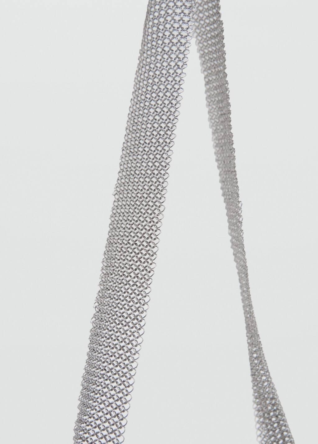 SILVER Metal mesh shoulder bag, Silver, large image number 1