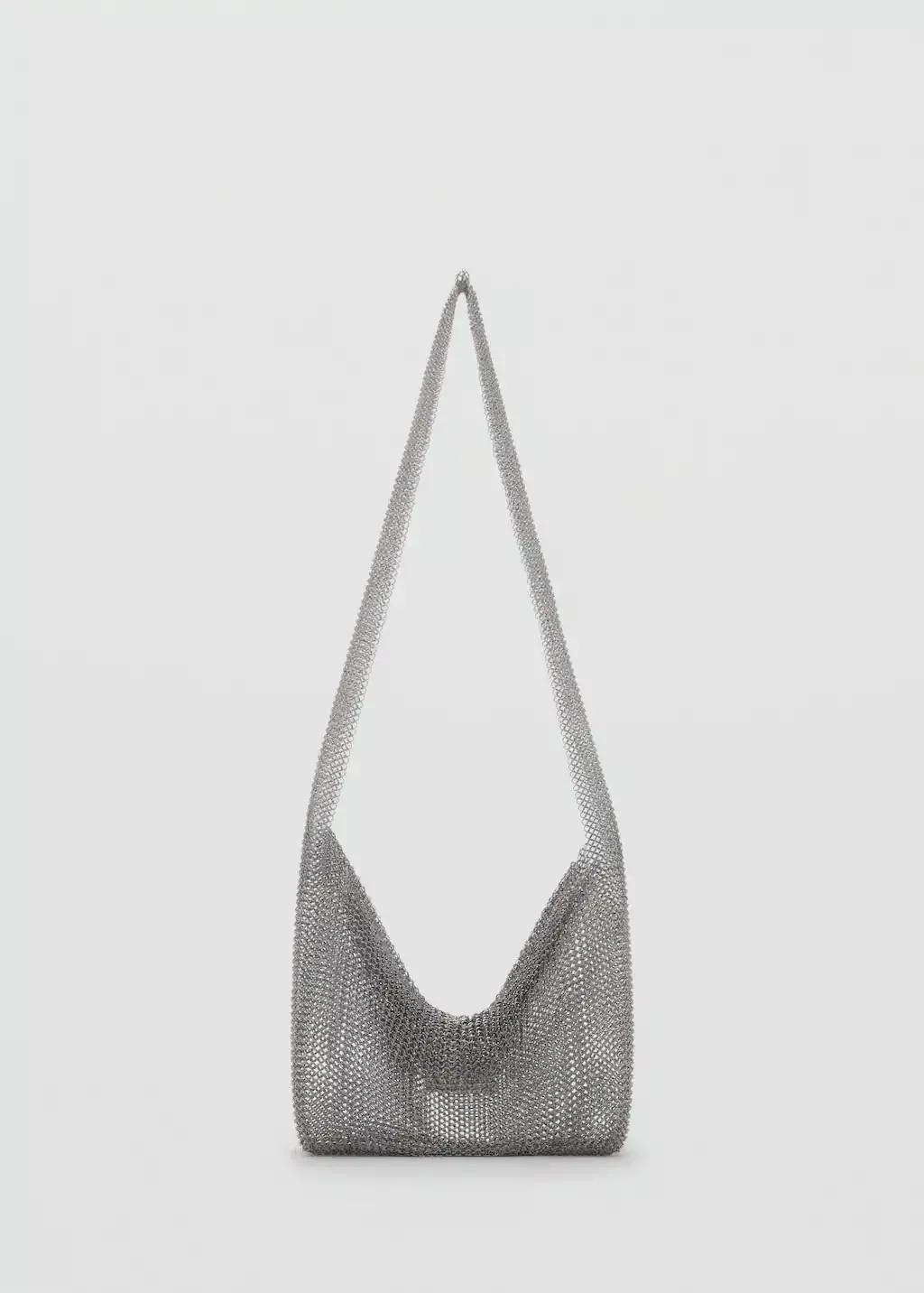 SILVER Metal mesh shoulder bag, Silver, large image number 3
