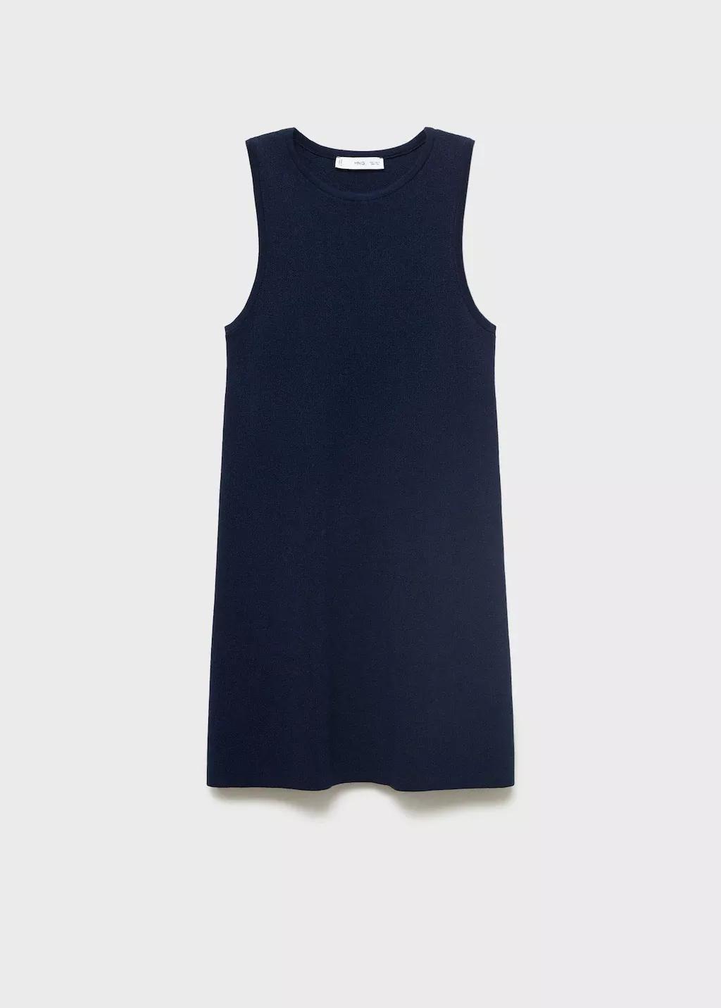 Navy Short Knitted Dress, , large image number 3
