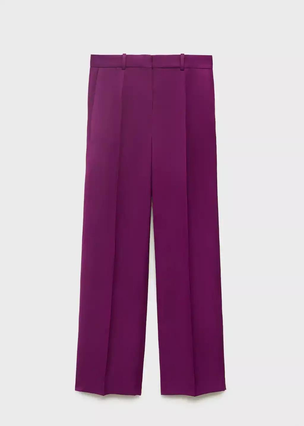 Fuchsia Straight-Fit Suit Trousers, , large image number 4