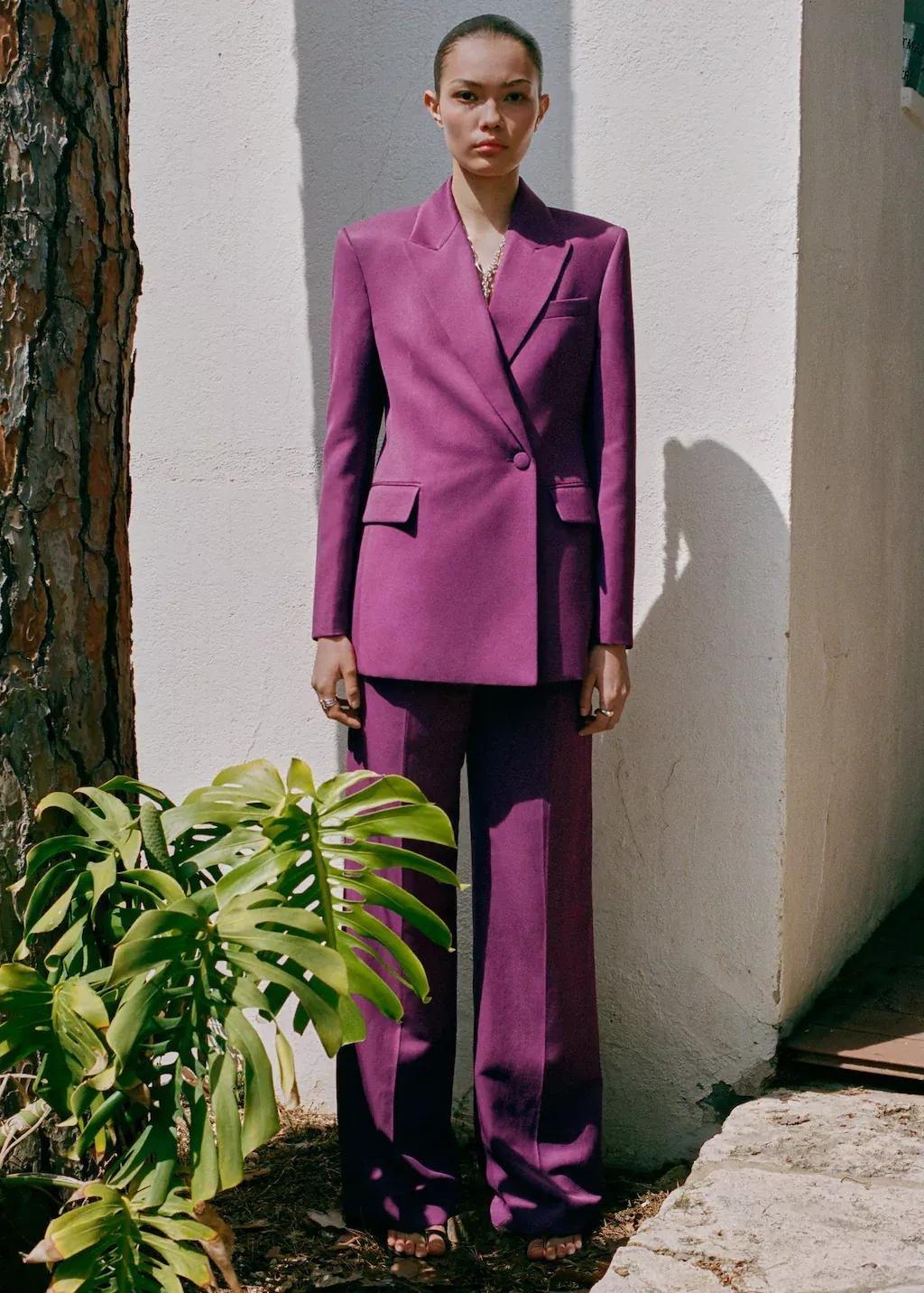 Fuchsia Straight-Fit Suit Trousers, , large image number 6