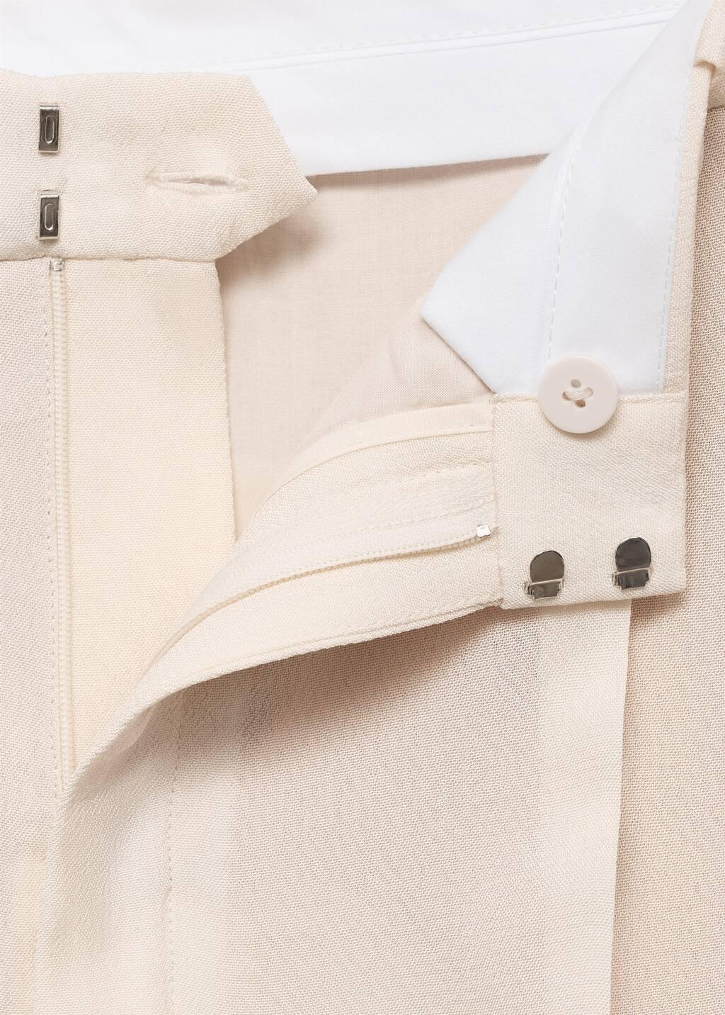 Cream Straight-Fit Suit Trousers, , large image number 2