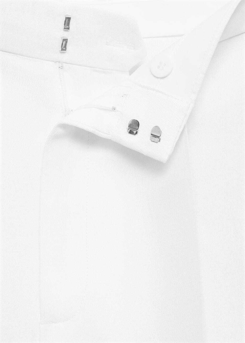 White Linen-Blend Pleated Trousers, , large image number 2