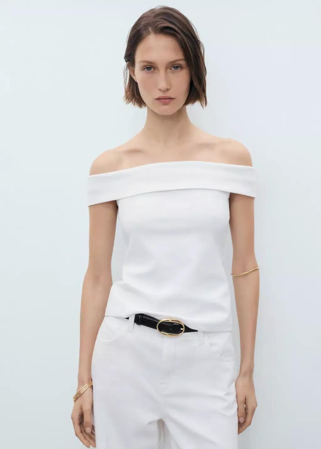 White Strapless Top, , large image number 0