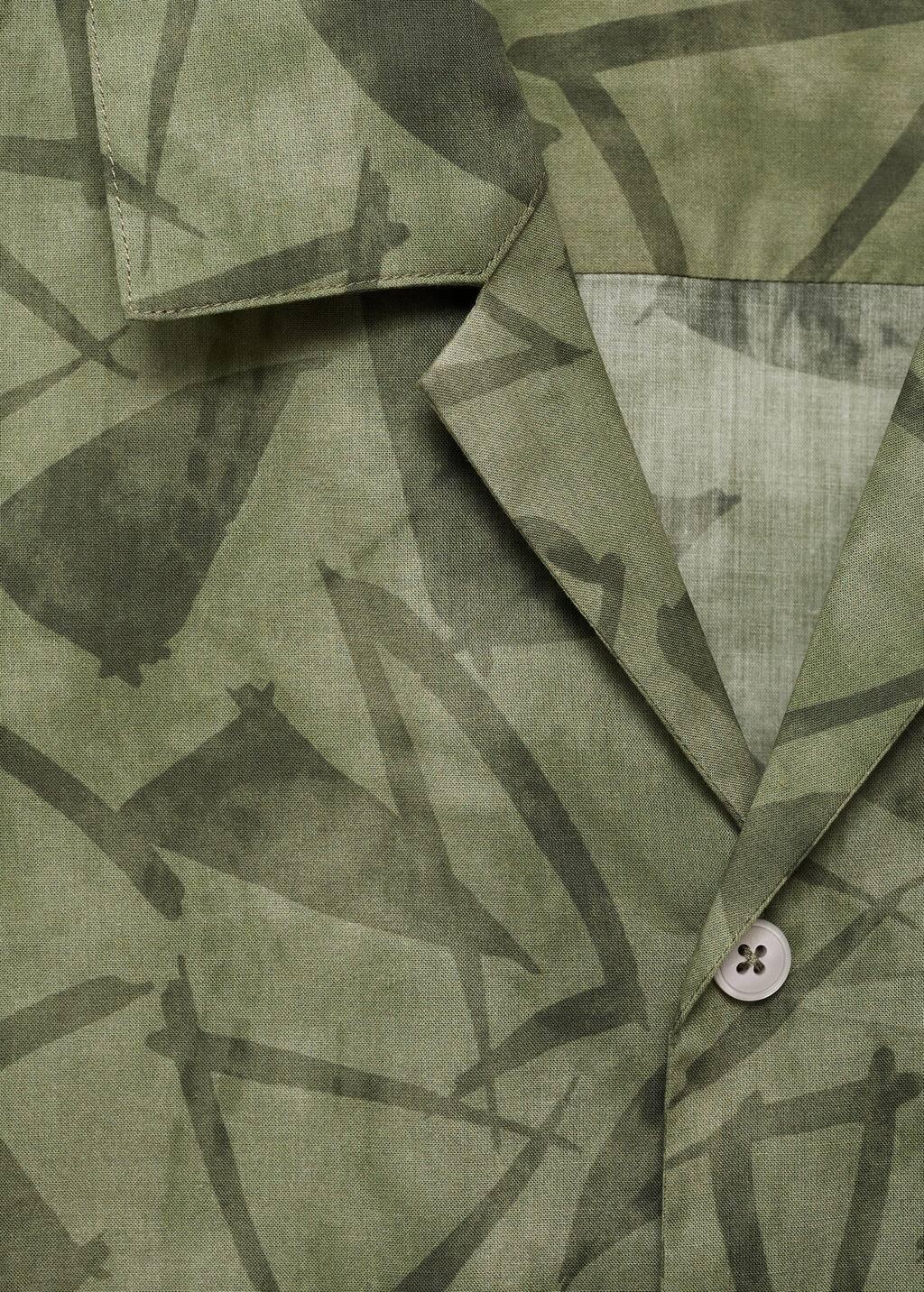 Green Printed Bowling Shirt, Dark Green, large image number 4