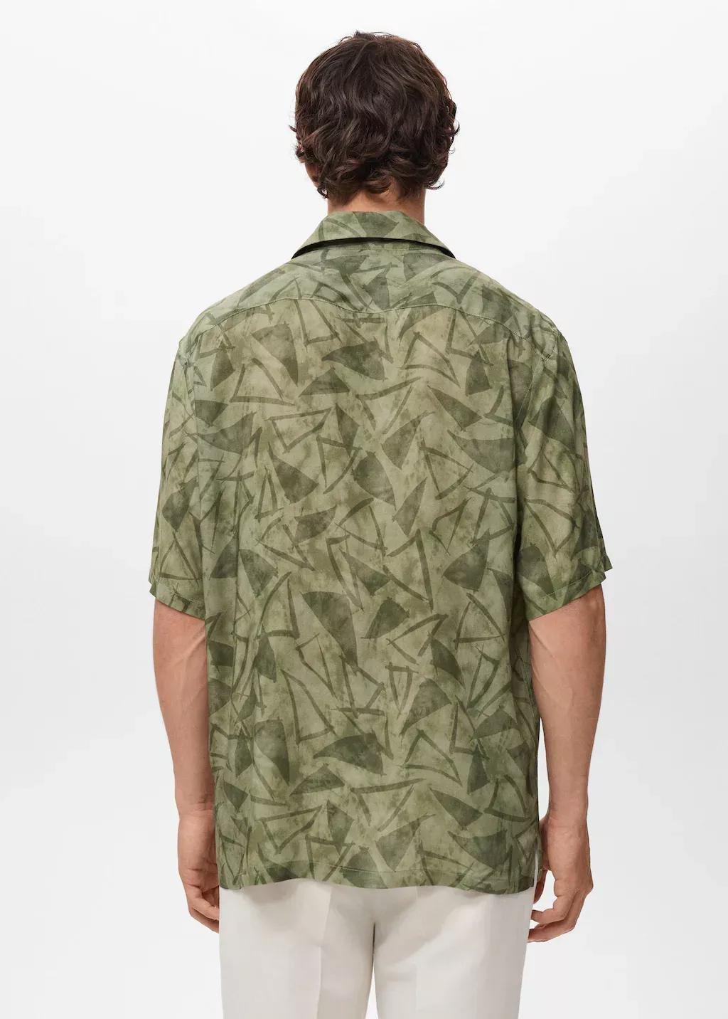 Green Printed Bowling Shirt, Dark Green, large image number 5