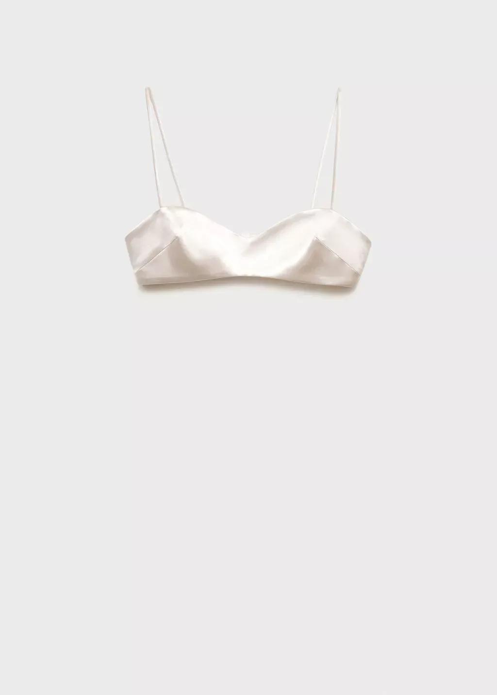 SILVER Satin crop top, , large image number 3