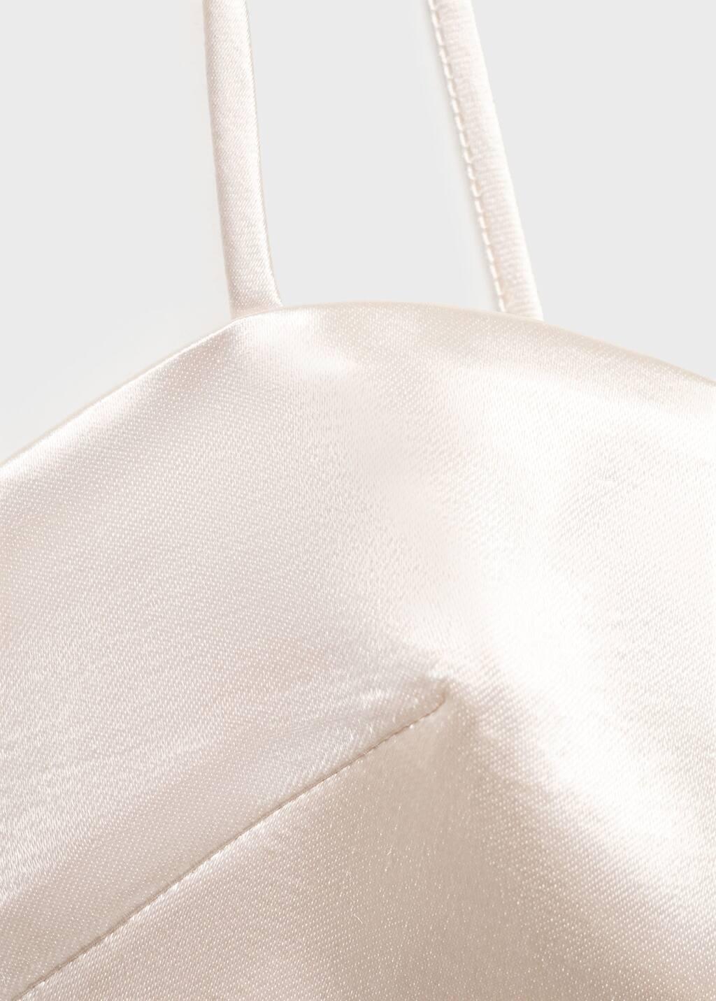 SILVER Satin crop top, , large image number 4
