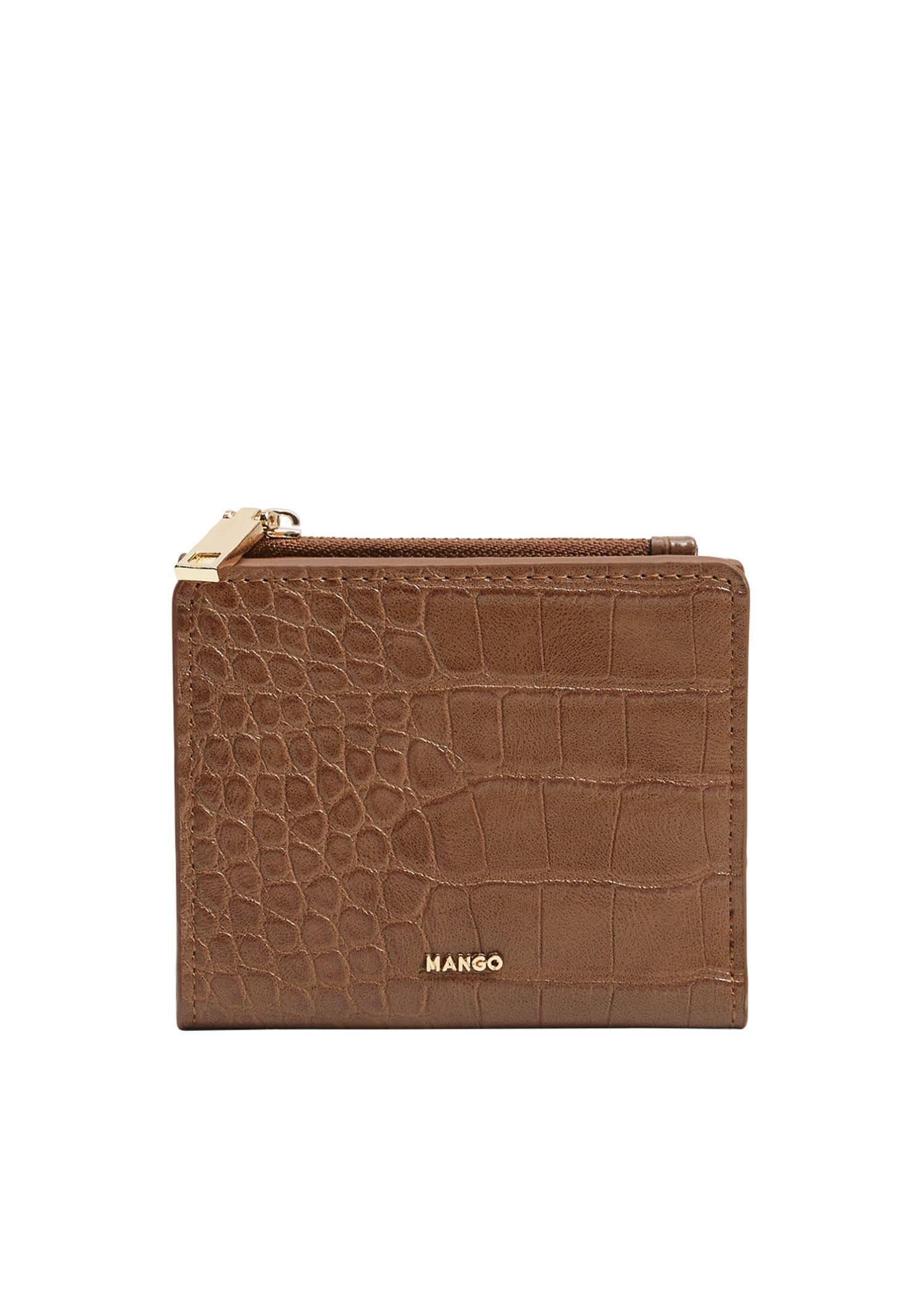 Medium Brown Croc-Effect Wallet, Women, , large image number 0