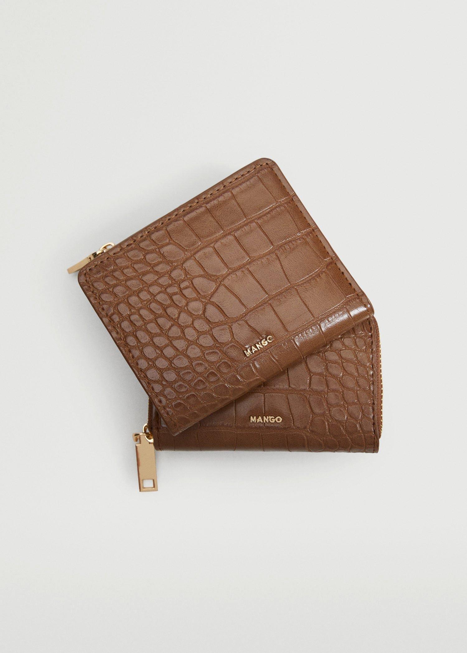 Medium Brown Croc-Effect Wallet, Women, , large image number 1