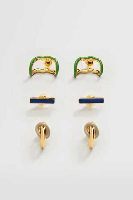 Gold Mixed Bead Earrings, Women, , large image number 1