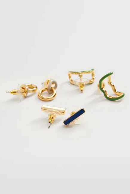 Gold Mixed Bead Earrings, Women, , large image number 2