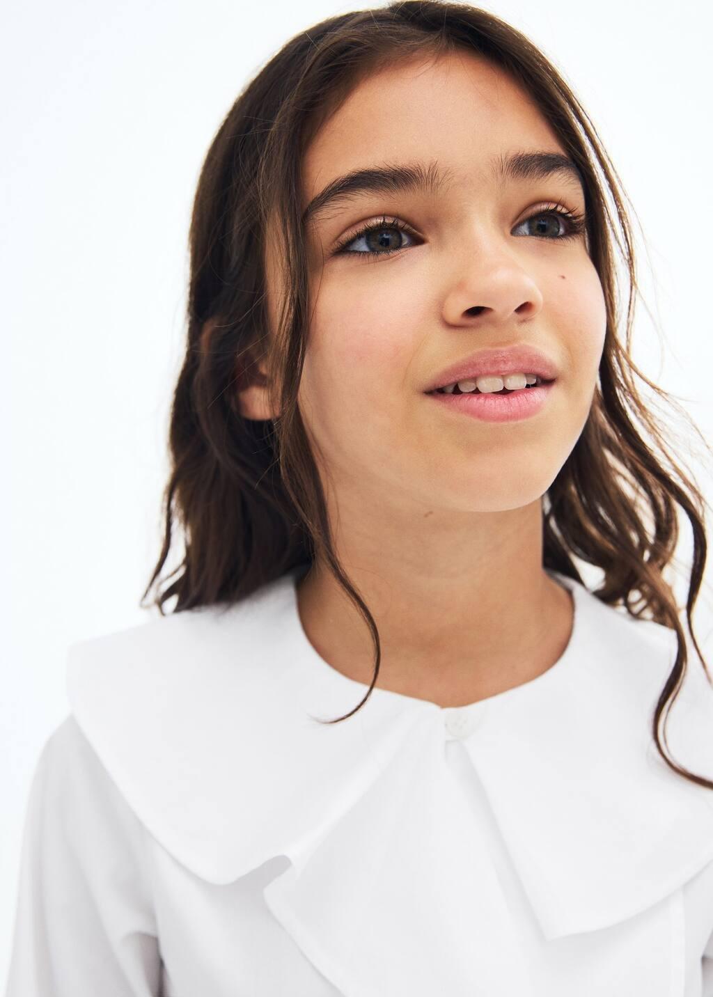 White Shirt With Ruffle Detail, Kids Girls, , large image number 1