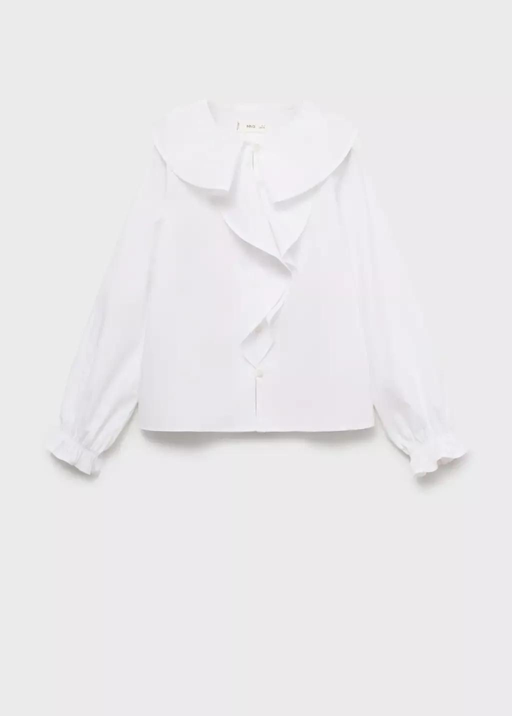 White Shirt With Ruffle Detail, Kids Girls, , large image number 3