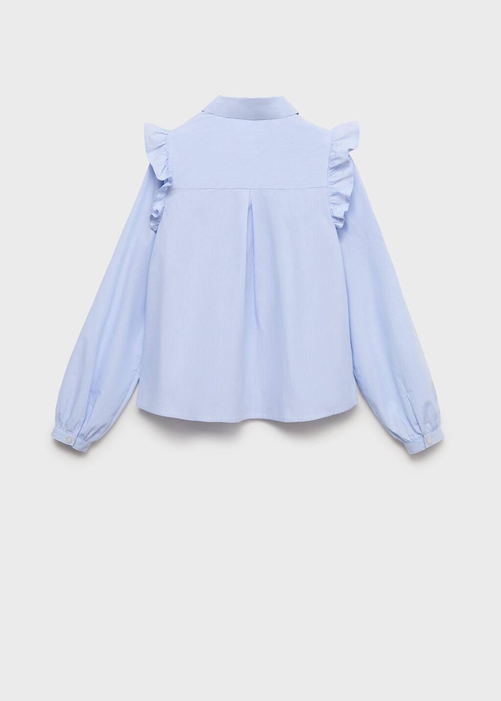 Blue Shirt With Ruffle Detail, , large image number 4