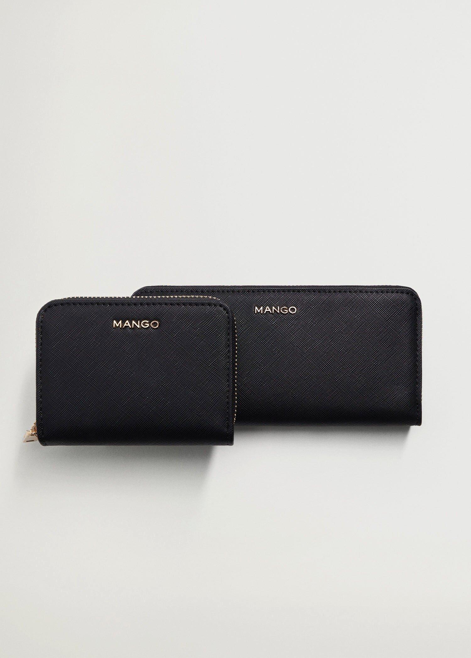 Black Zip Saffiano-Effect Wallet, Women, , large image number 0