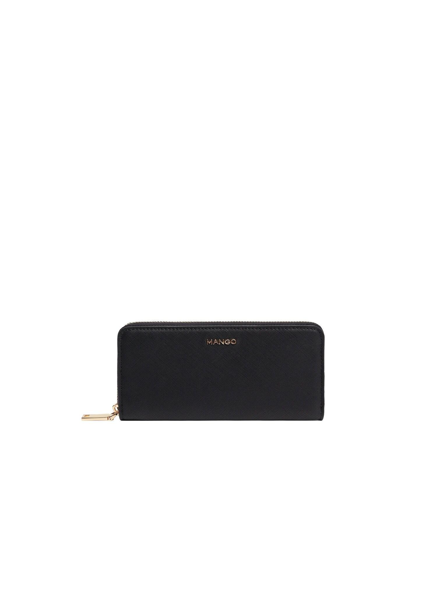 Black Zip Saffiano-Effect Wallet, Women, , large image number 1