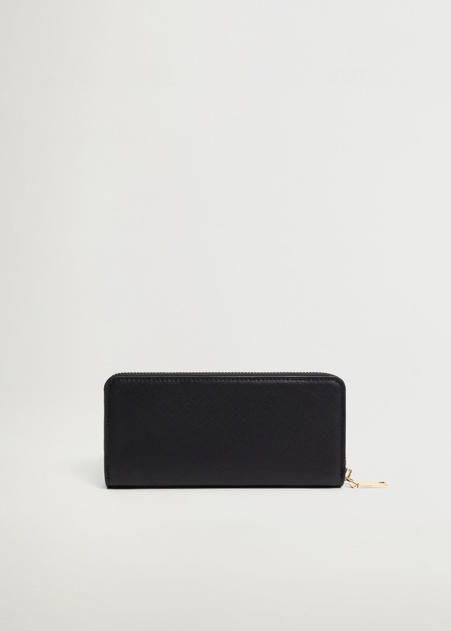 Black Zip Saffiano-Effect Wallet, Women, , large image number 2