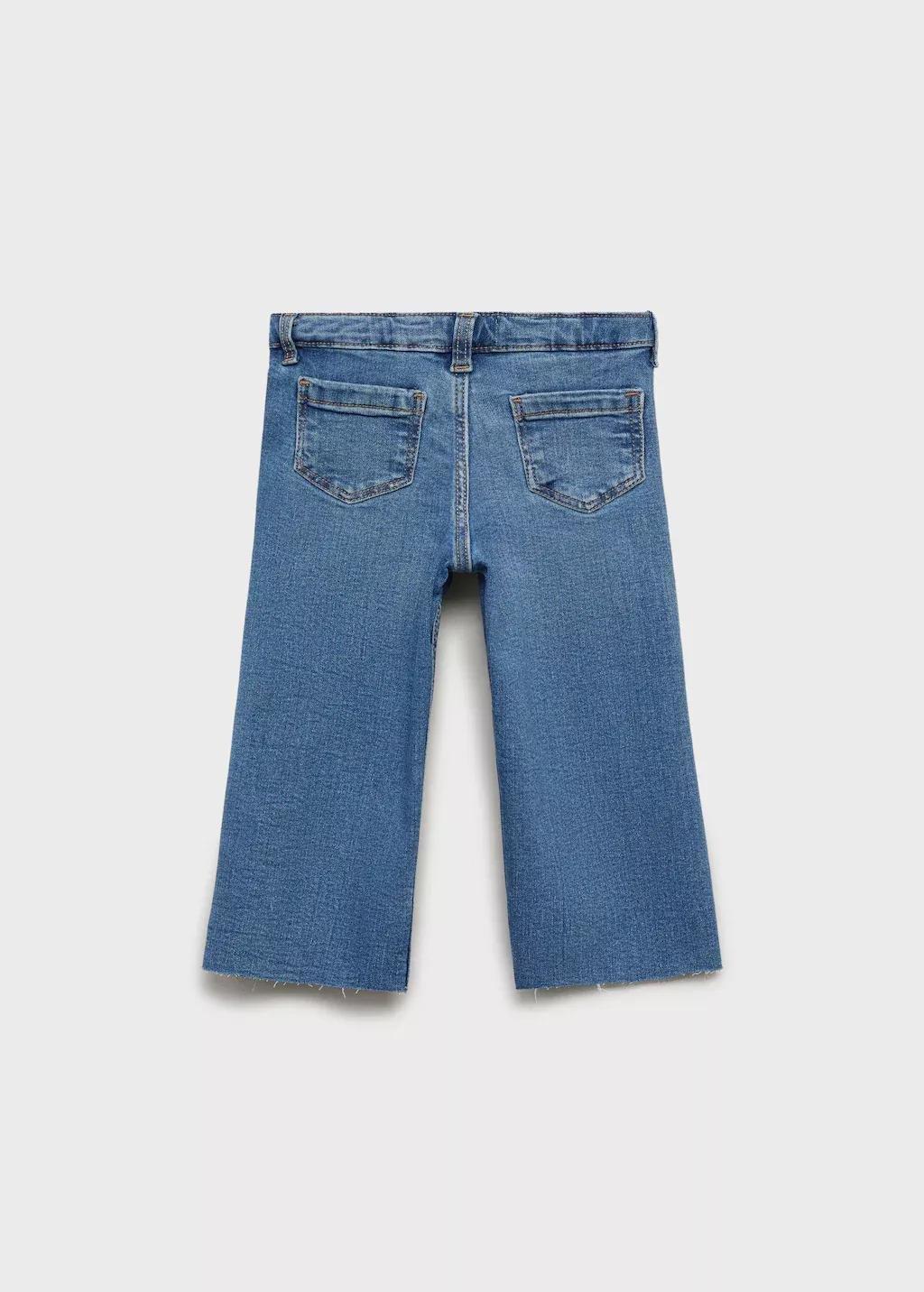 Blue Cotton Culotte Jeans, , large image number 4