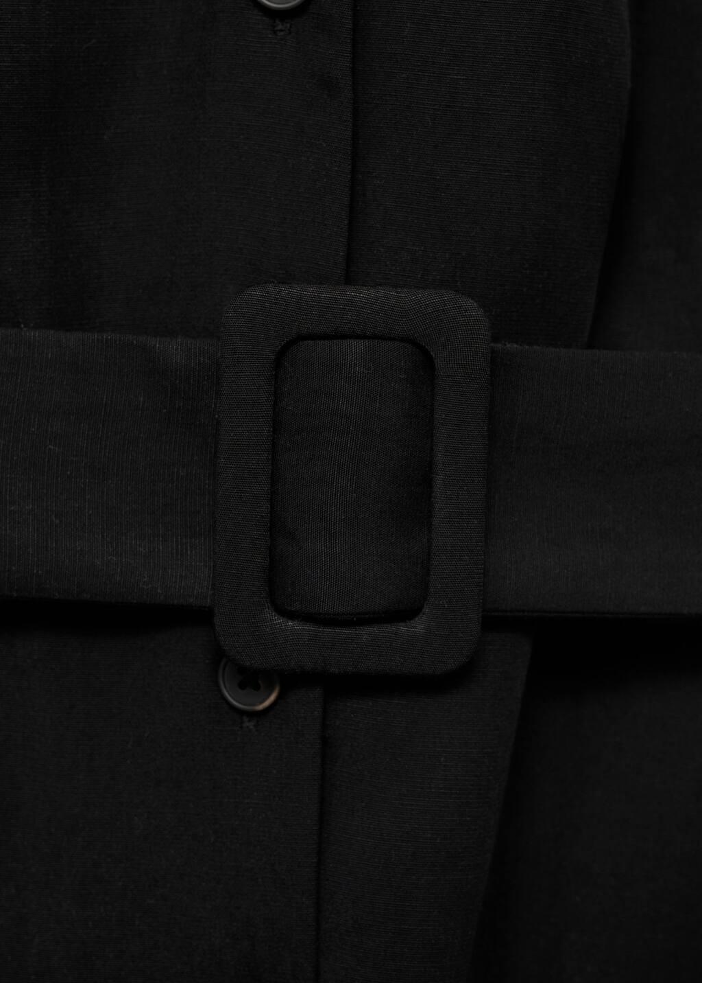 Black Lyocell Dress With Belt, Black, large image number 4