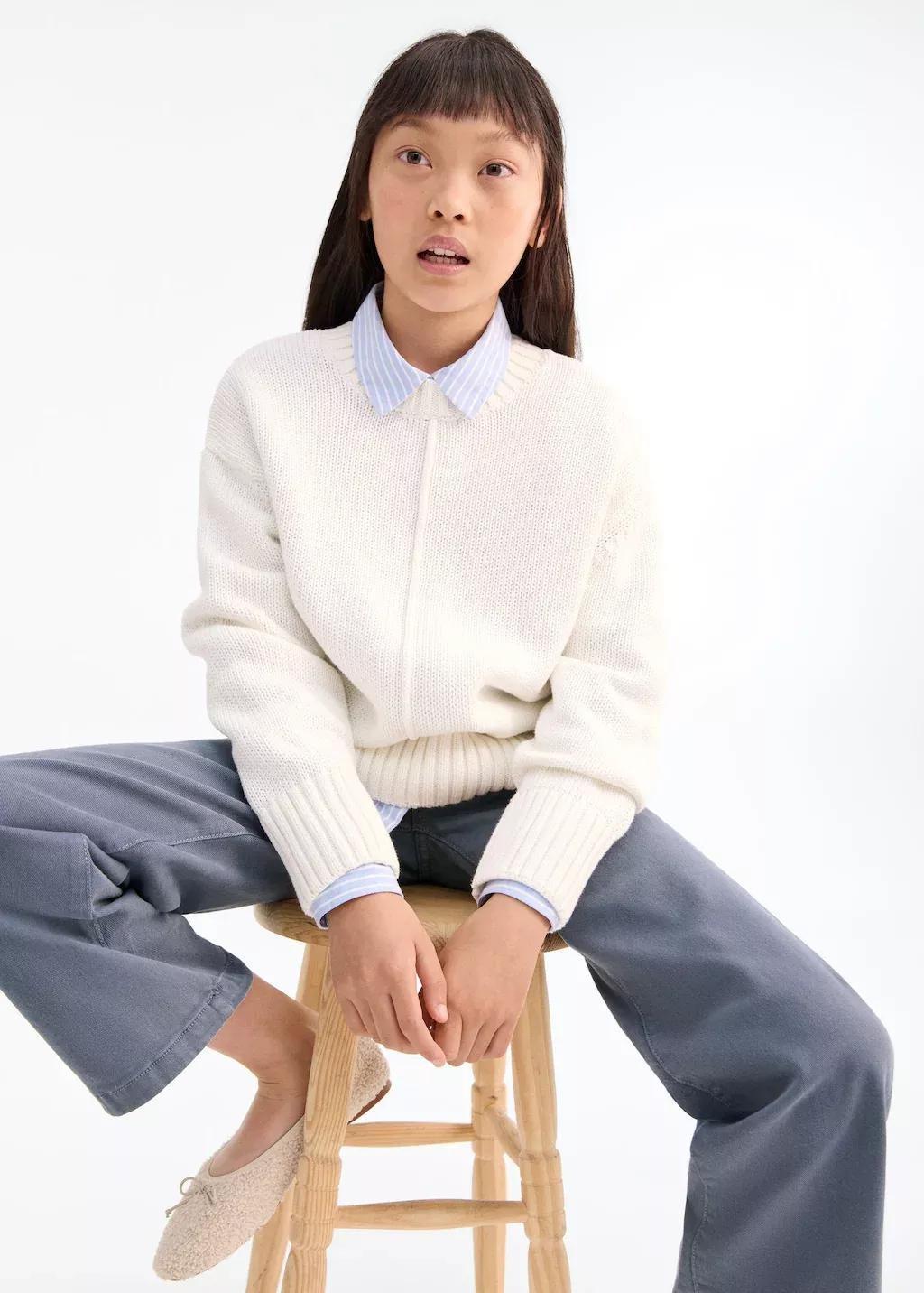 Blue Culotte Jeans With Pockets, Kids Girls, Medium Blue, medium