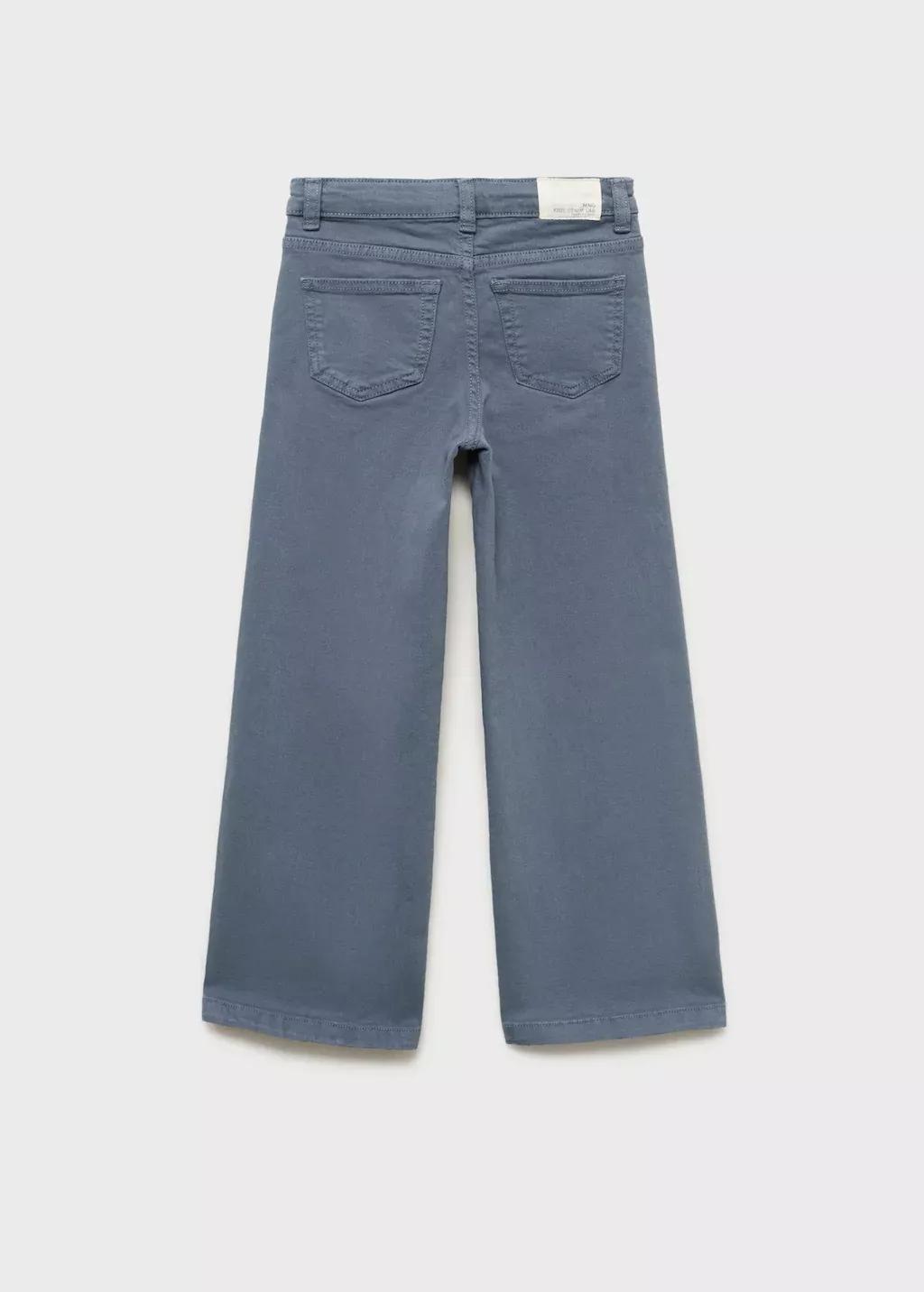Blue Culotte Jeans With Pockets, Kids Girls, , large image number 4