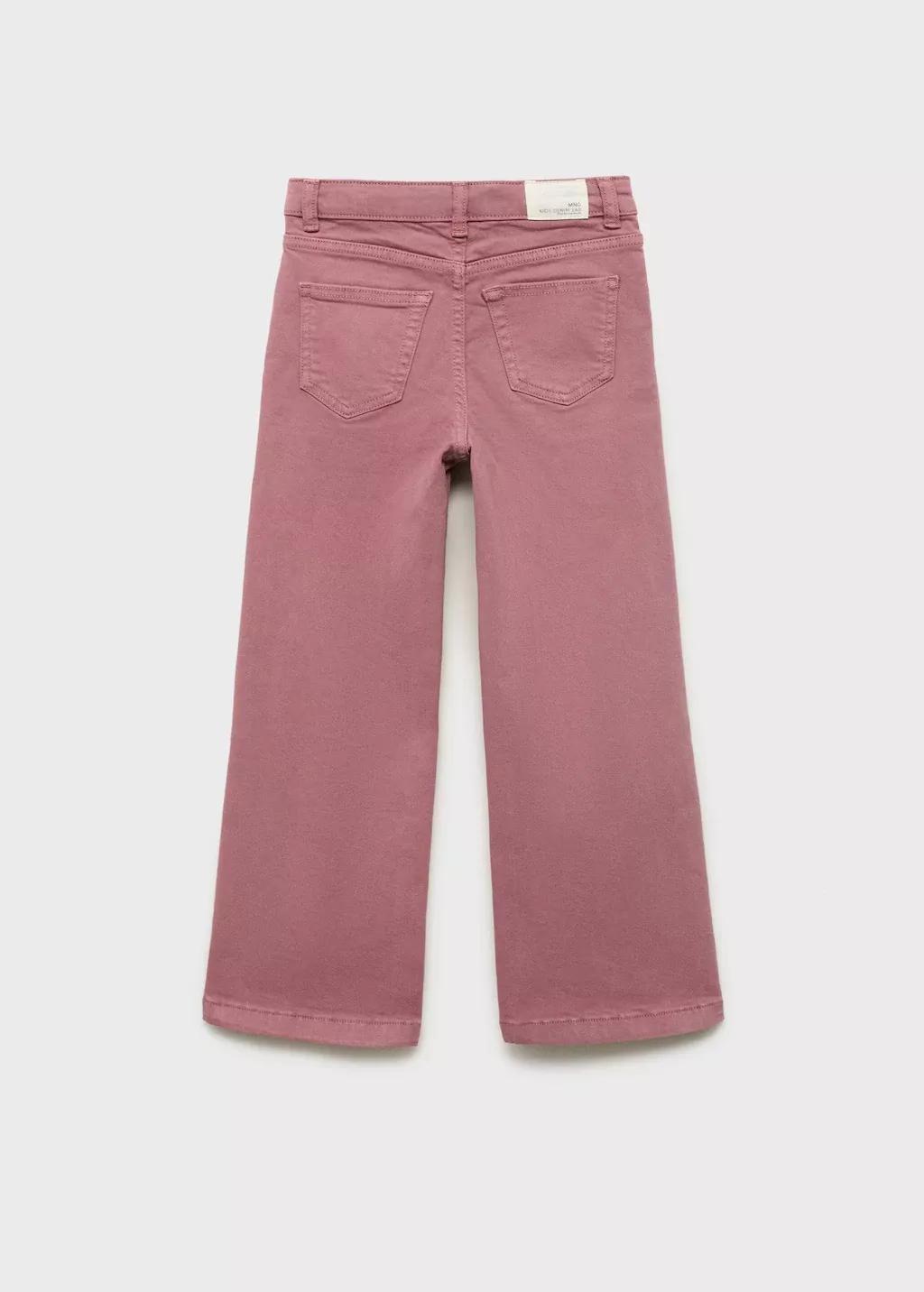 Pink Culotte Jeans With Pockets, Kids Girls, , large image number 1