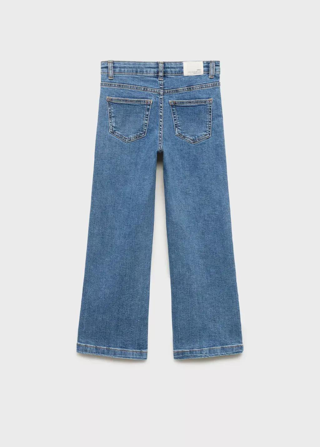 Blue Culotte Jeans With Pockets, Kids Girls, , large image number 1