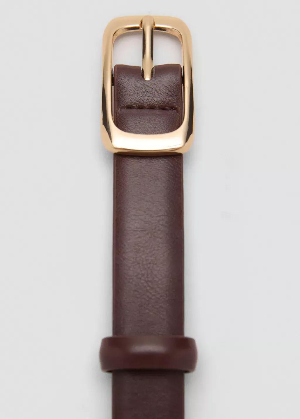 Brown Rectangular Buckle Belt, , large image number 0