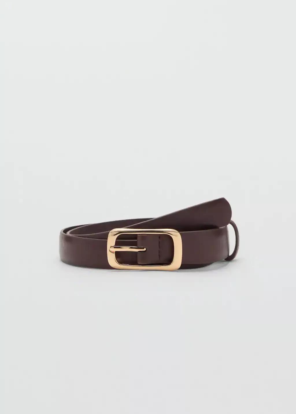 Brown Rectangular Buckle Belt, , large image number 3