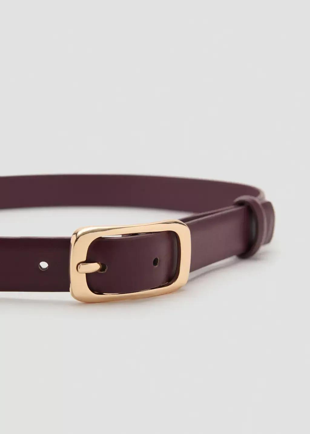 Red Rectangular Buckle Belt, , large image number 0