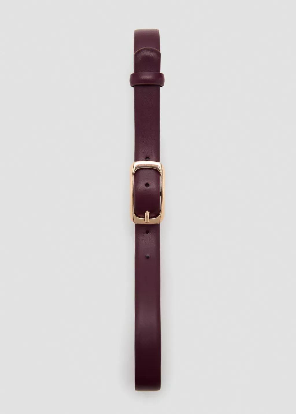 Red Rectangular Buckle Belt, , large image number 1