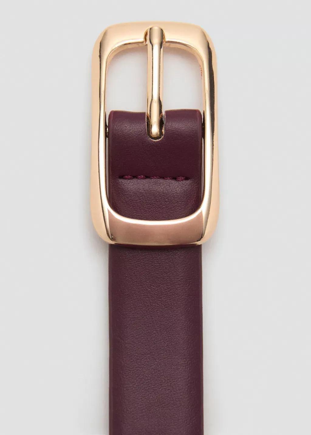 Red Rectangular Buckle Belt, , large image number 2