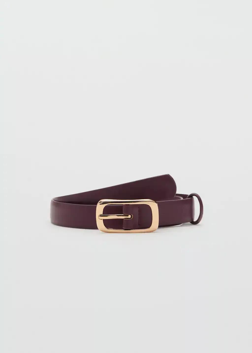 Red Rectangular Buckle Belt, , large image number 3