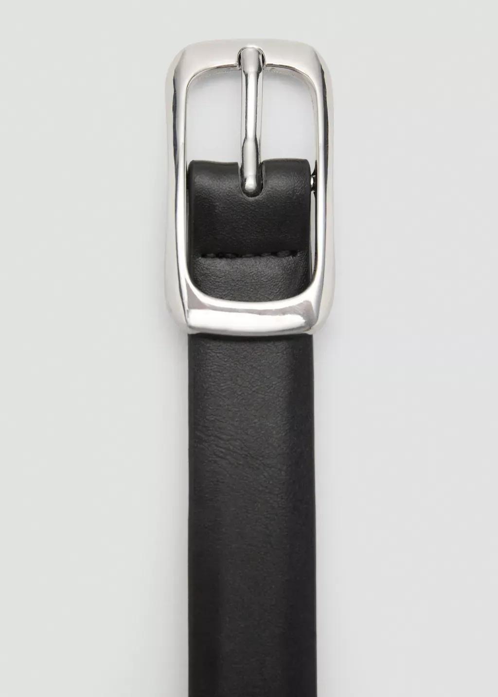 Black Rectangular Buckle Belt, , large image number 1