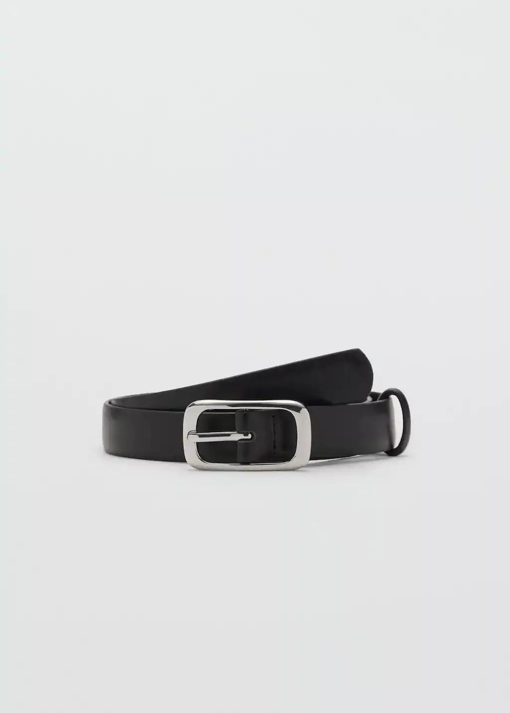 Black Rectangular Buckle Belt, , large image number 3