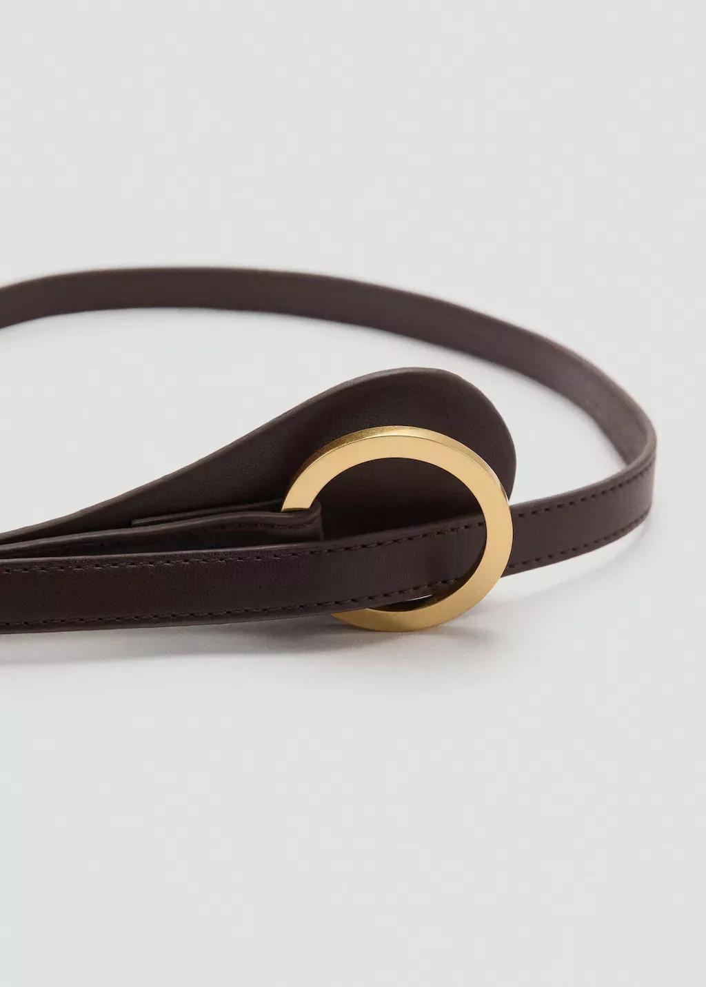 Brown Thin Belt With Maxi-Buckle, 0201_32, large image number 0