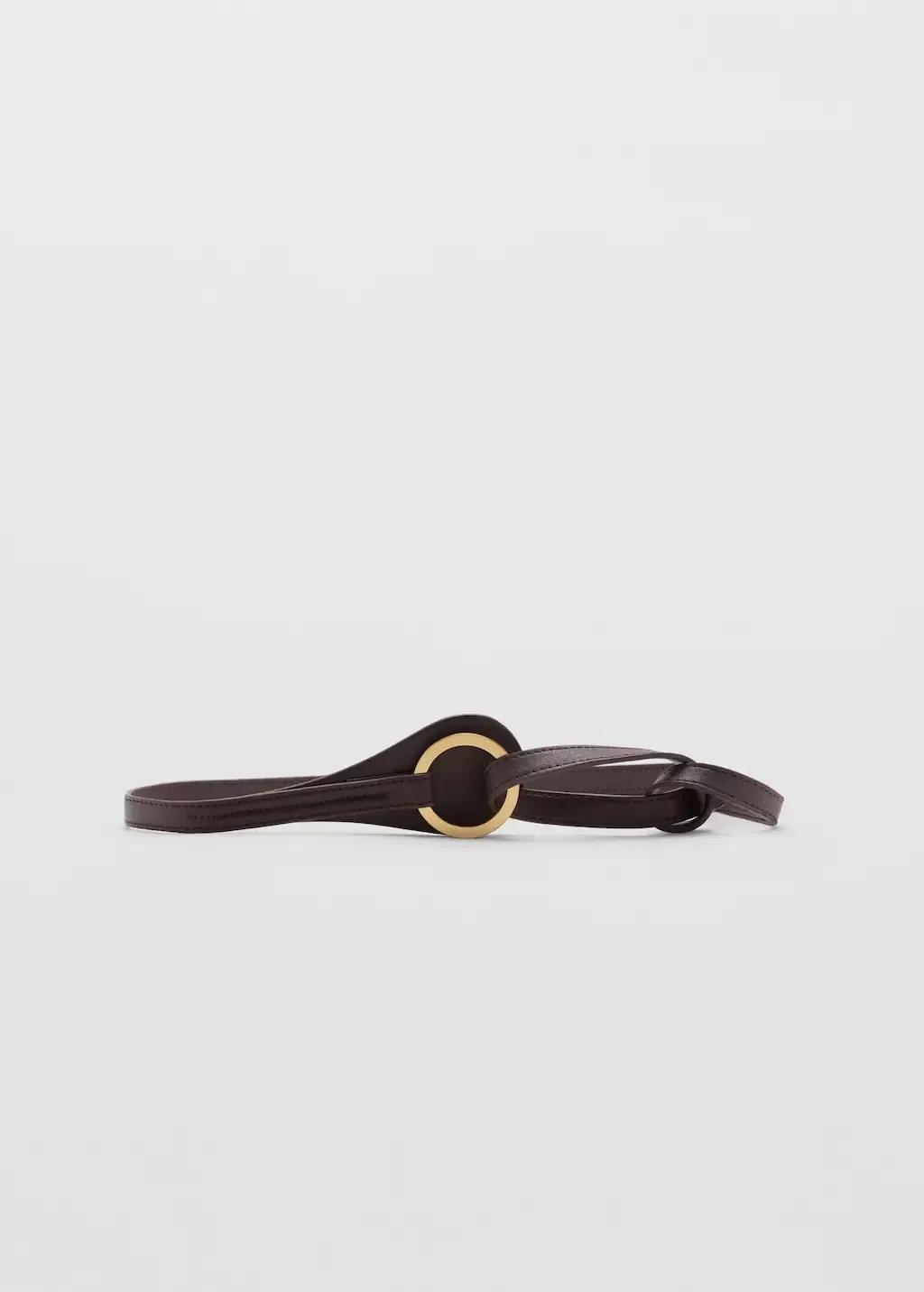 Brown Thin Belt With Maxi-Buckle, 0201_32, large image number 3