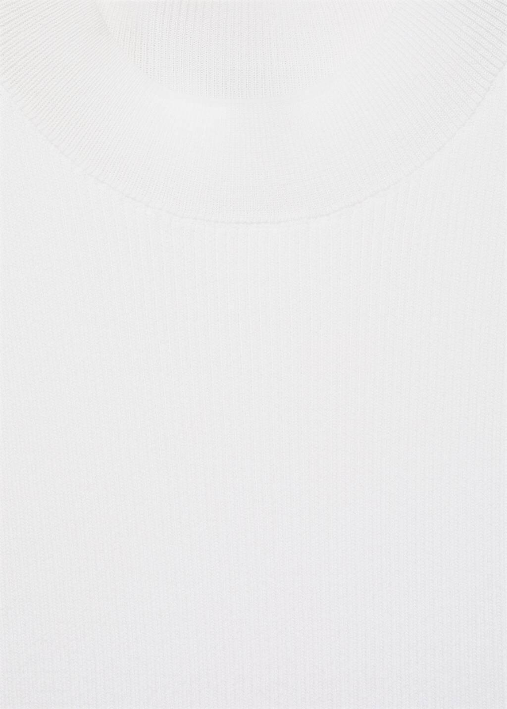 White Ribbed Knit Top, , large image number 4
