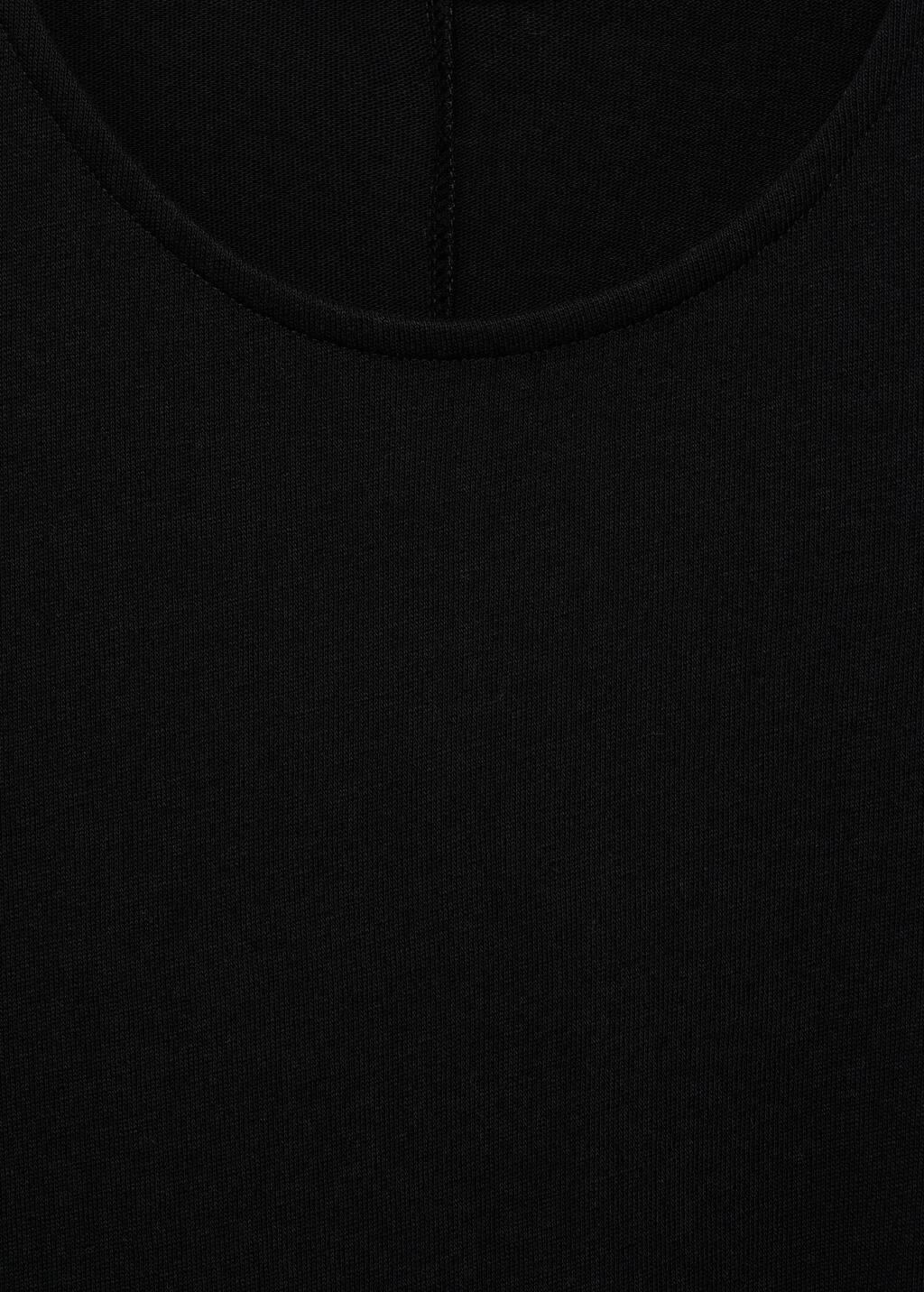 BLACK Gathered cotton midi-dress, , large image number 1