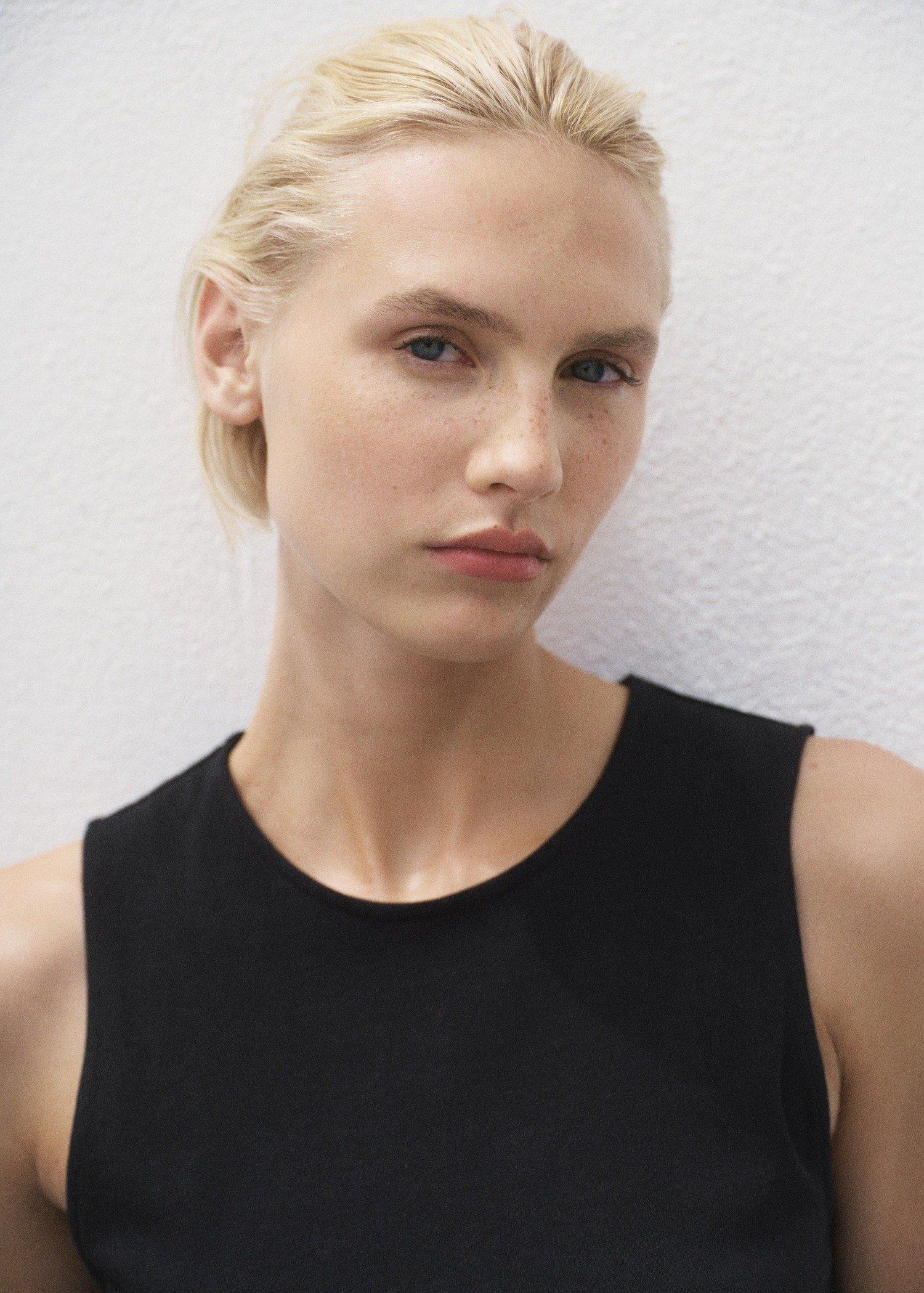 BLACK Gathered cotton midi-dress, 0201_99, large image number 4